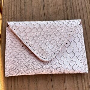 Light pink leather business card holder